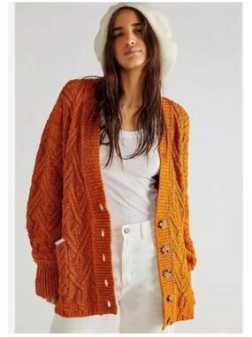 FP Montana Cable Cardi in Pumpkin Pie